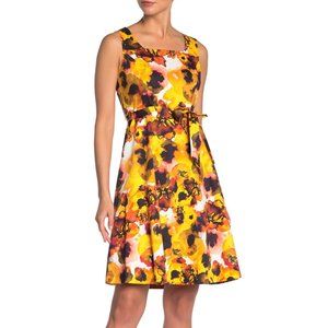 Tahari Multi Yellow/Black Dress
